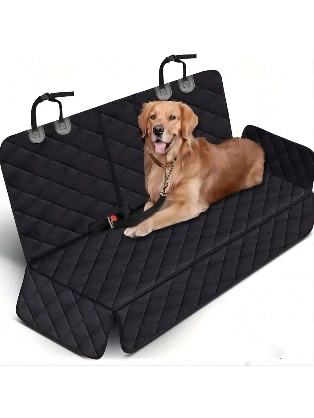 Waterproof Dog Car Seat Cover - Padded Back Seat Protector with Middle Seat Armrest Access