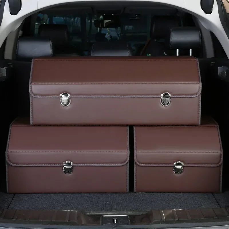Foldable SUV Trunk Organizer - Waterproof Cargo Storage Box with Handles, 65L