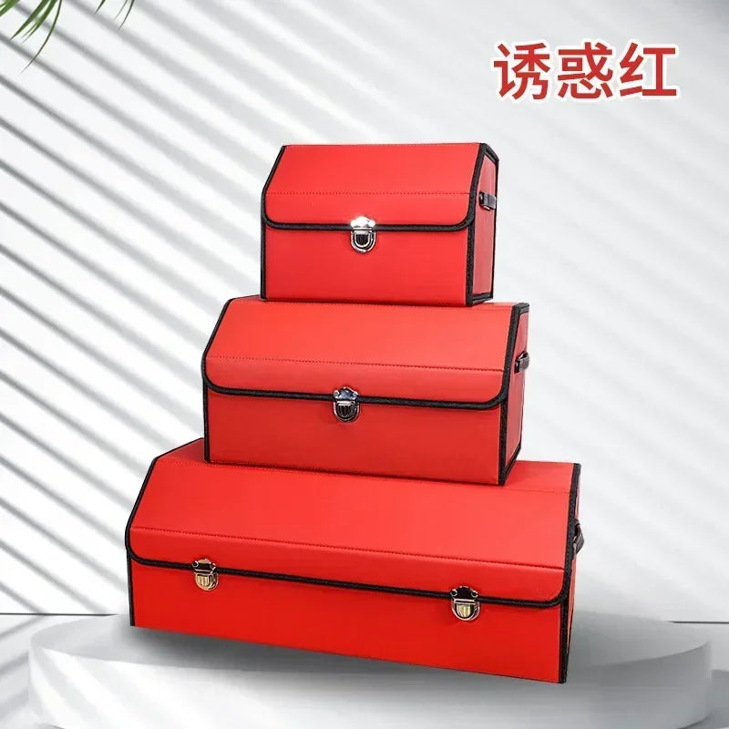 Foldable SUV Trunk Organizer - Waterproof Cargo Storage Box with Handles, 65L