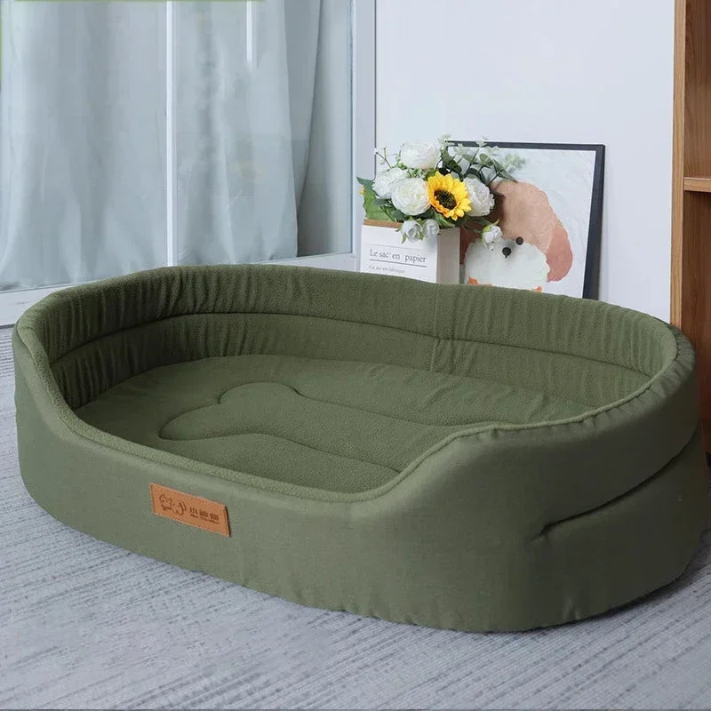 Large Dog Sofa Bed - Waterproof Square Kennel Bed with Washable Inner Pad