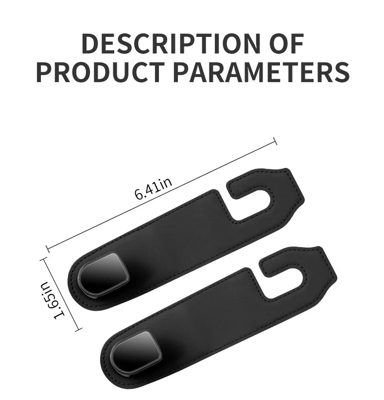 Car Headrest Hooks - Soft Wear-Resistant Hanging Hooks for Back Seat Bags, Coats & Groceries