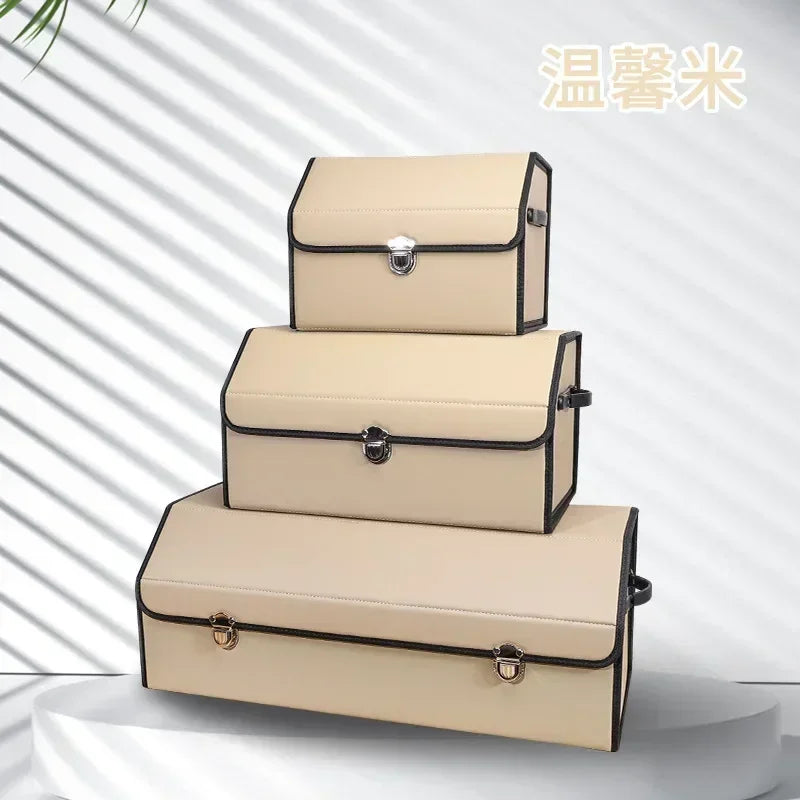 Foldable SUV Trunk Organizer - Waterproof Cargo Storage Box with Handles, 65L