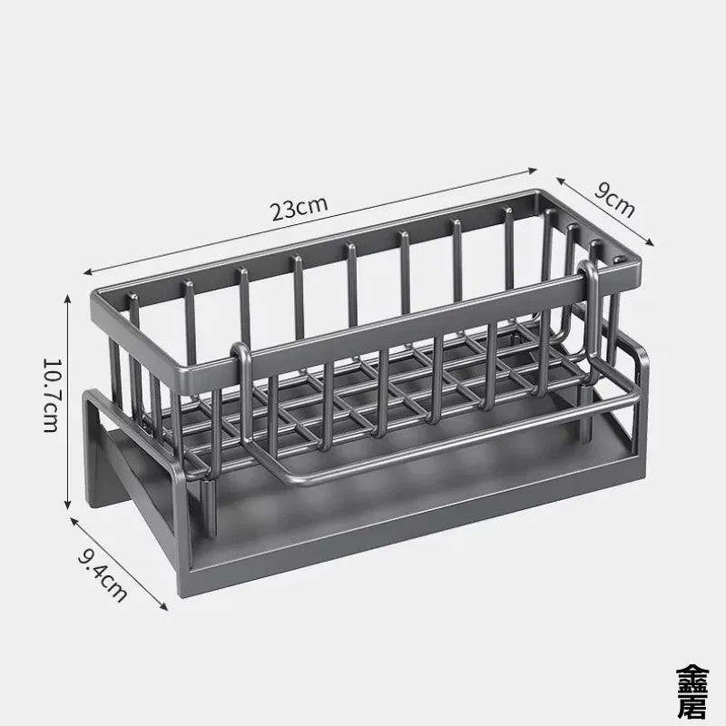 Rust-Proof Faucet-Mount Sink Caddy - Drainage Rack for Sponges & Kitchen Utensils