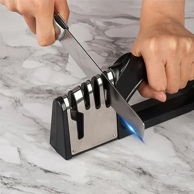 4-Stage Knife Sharpener - Portable Kitchen Tool with Non-Slip Base