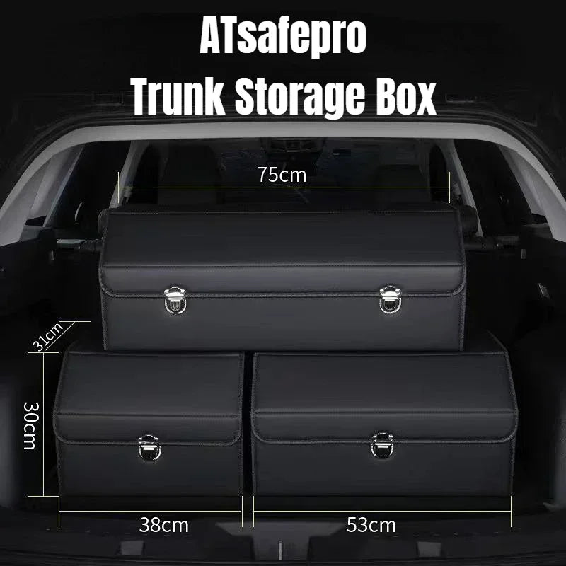 Foldable SUV Trunk Organizer - Waterproof Cargo Storage Box with Handles, 65L