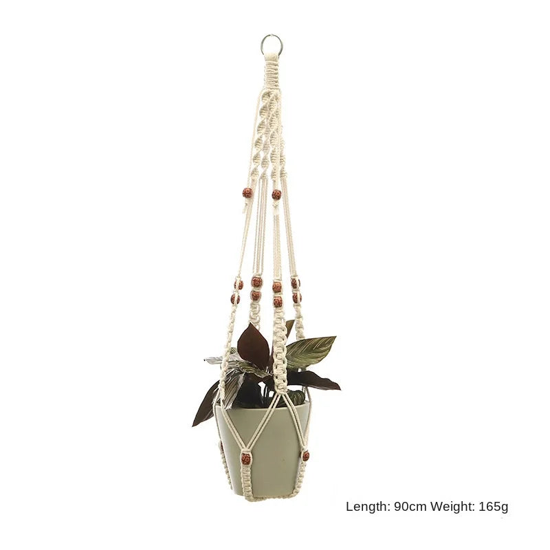 Macrame Plant Hanger - Handmade Woven Rope Planter for Hanging Pots, Wall and Garden Decor