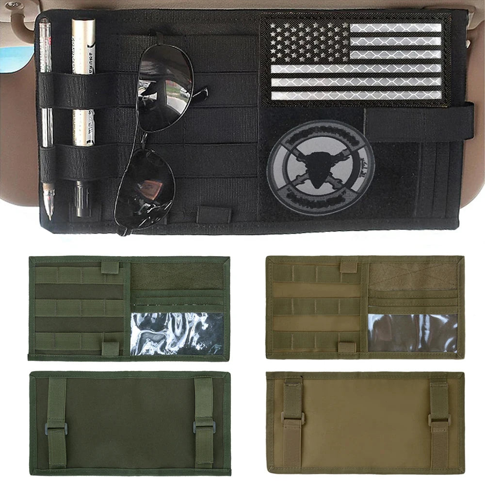 Car Sun Visor Organizer - Universal Molle Storage Clip for Sunglasses, Cards & Small Essentials