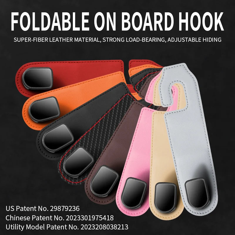 Car Headrest Hooks - Soft Wear-Resistant Hanging Hooks for Back Seat Bags, Coats & Groceries
