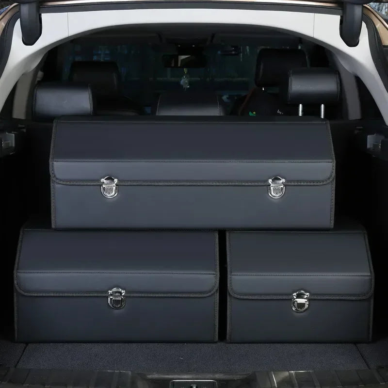 Foldable SUV Trunk Organizer - Waterproof Cargo Storage Box with Handles, 65L