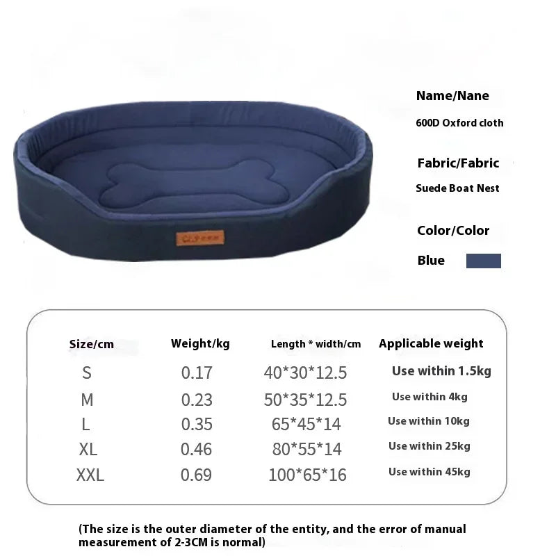 Large Dog Sofa Bed - Waterproof Square Kennel Bed with Washable Inner Pad