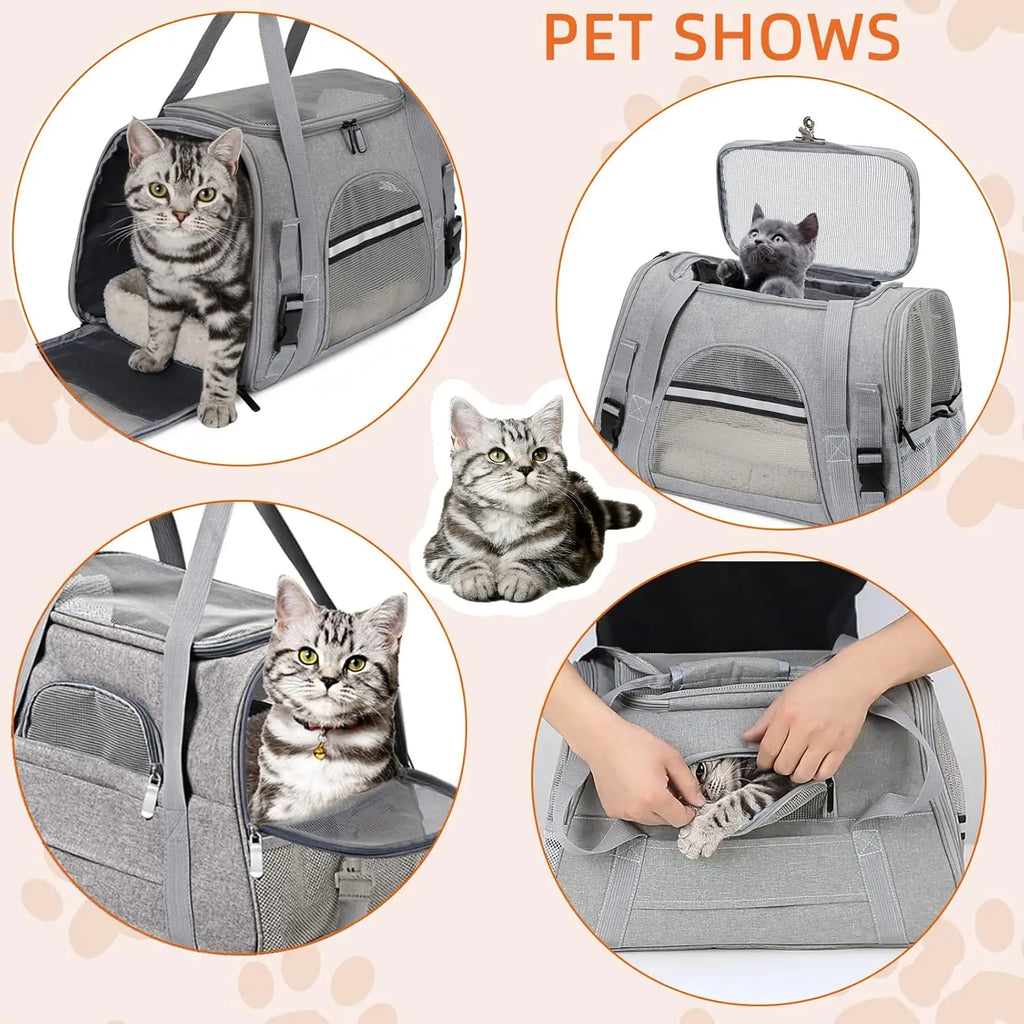 Airline-Approved Pet Carrier Bag - Soft-Sided Travel Carrier for Cats & Dogs Up to 20 lbs