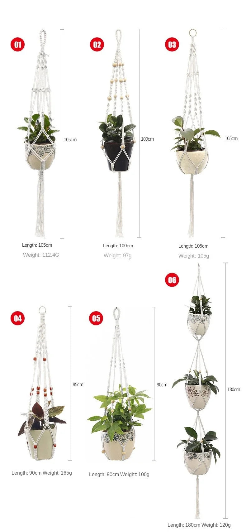 Macrame Plant Hanger - Handmade Woven Rope Planter for Hanging Pots, Wall and Garden Decor