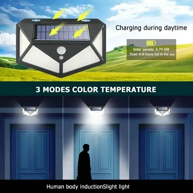 Solar Motion Sensor Light - Waterproof LED Outdoor Garden Spotlight