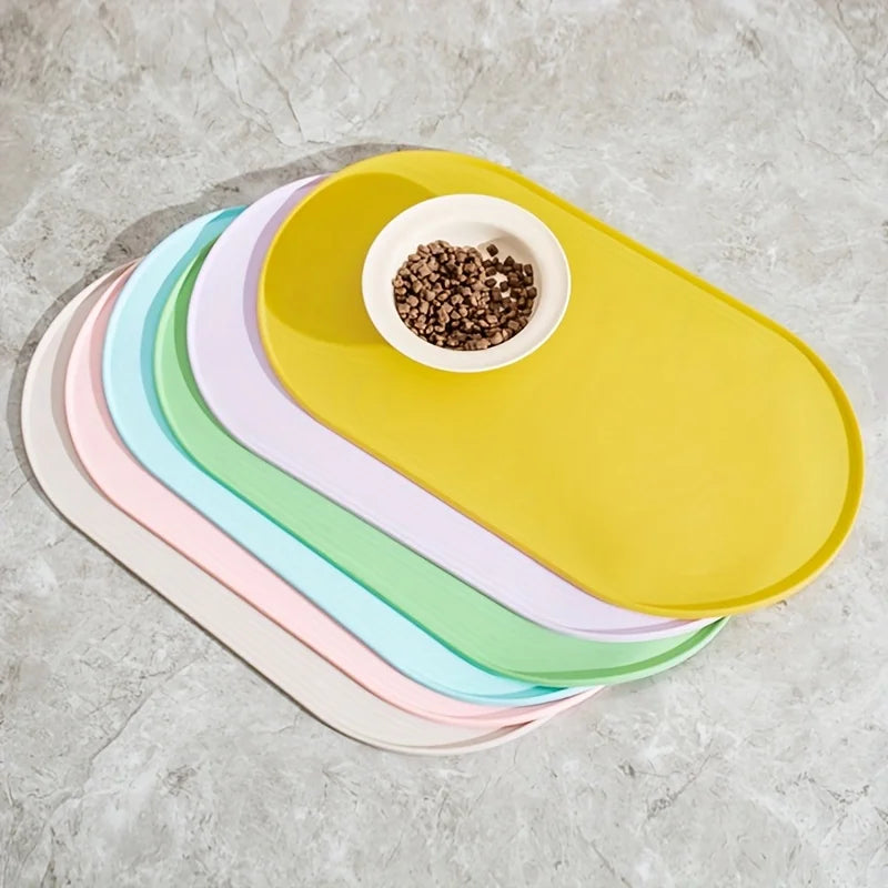 Waterproof Non-Slip Pet Feeding Mat - Silicone Placemat for Dog & Cat Bowls