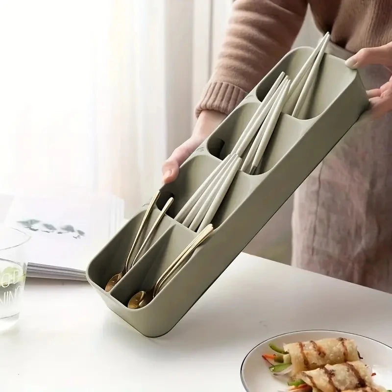 Cutlery Storage Tray - Compartmentalized Kitchen Drawer Organizer for Forks, Spoons & Utensils