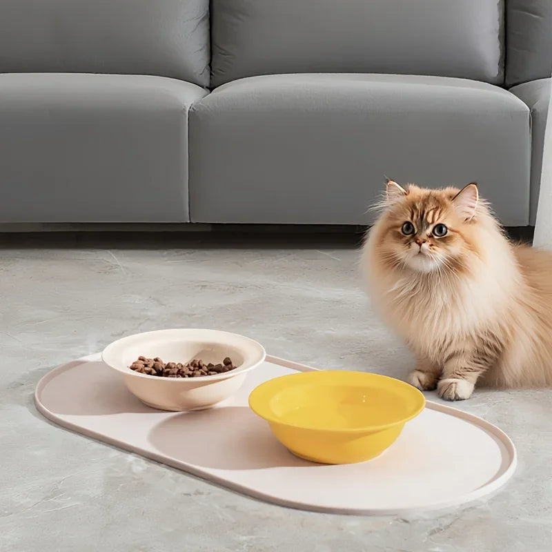 Waterproof Non-Slip Pet Feeding Mat - Silicone Placemat for Dog & Cat Bowls