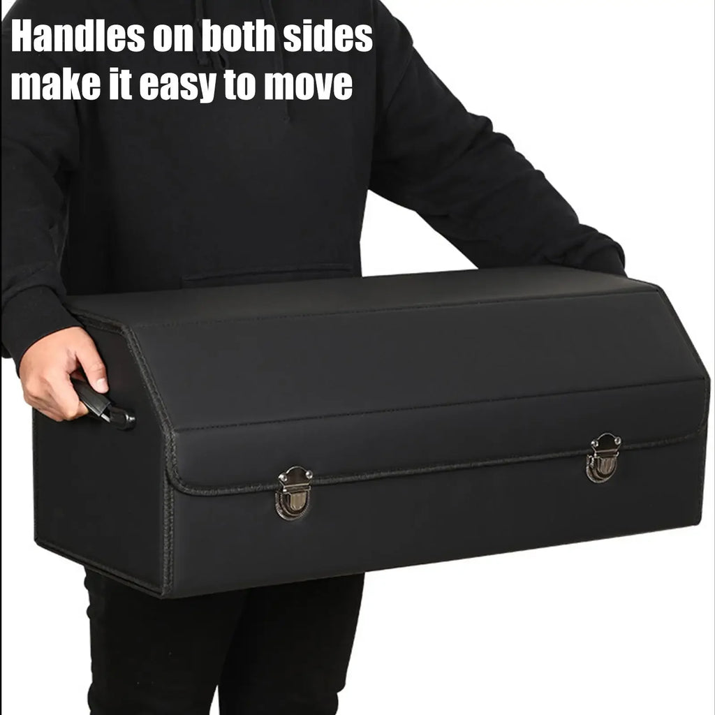 Foldable SUV Trunk Organizer - Waterproof Cargo Storage Box with Handles, 65L