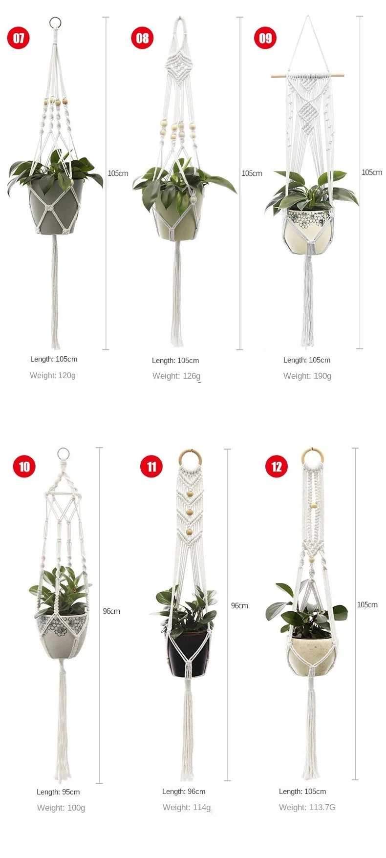 Macrame Plant Hanger - Handmade Woven Rope Planter for Hanging Pots, Wall and Garden Decor