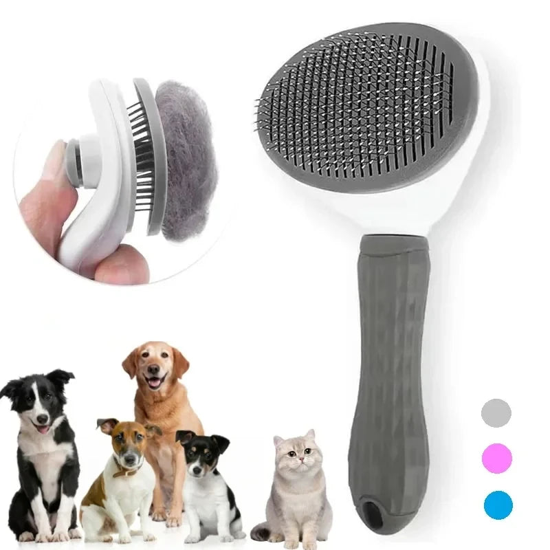 Self-Cleaning Pet Grooming Brush - Deshedding & Dematting Tool for Dogs & Cats