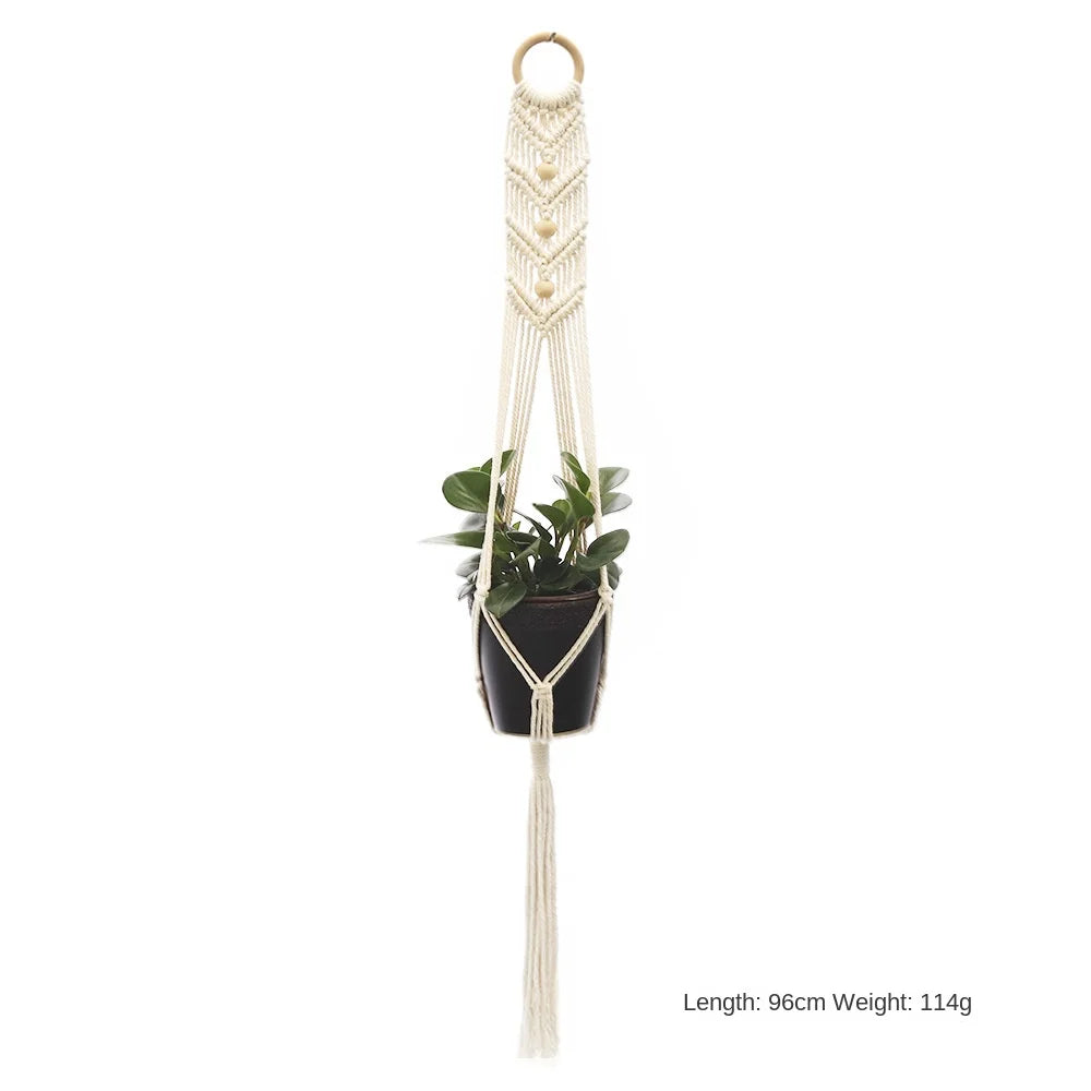 Macrame Plant Hanger - Handmade Woven Rope Planter for Hanging Pots, Wall and Garden Decor