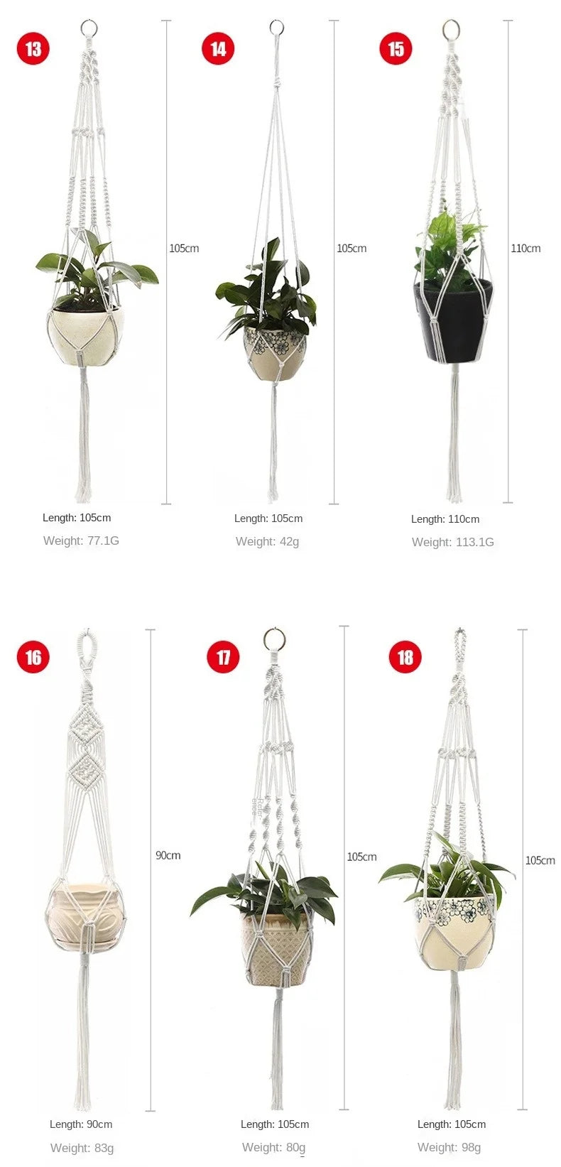 Macrame Plant Hanger - Handmade Woven Rope Planter for Hanging Pots, Wall and Garden Decor