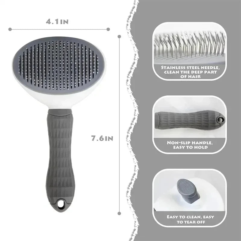 Self-Cleaning Pet Grooming Brush - Deshedding & Dematting Tool for Dogs & Cats