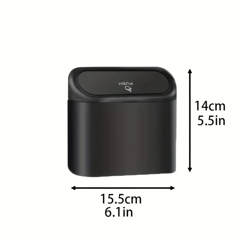 Car Trash Can with Lid - Leak-Proof Mini Bin, Includes 60 Trash Bags