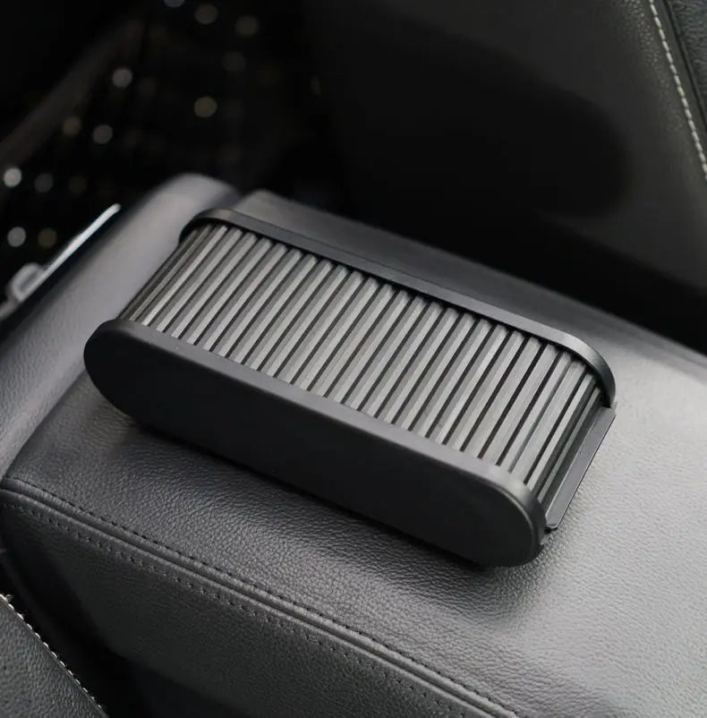 Car Center Console Organizer - Universal Dashboard Storage Box with Lid, Telescopic Glasses & Coin Holder