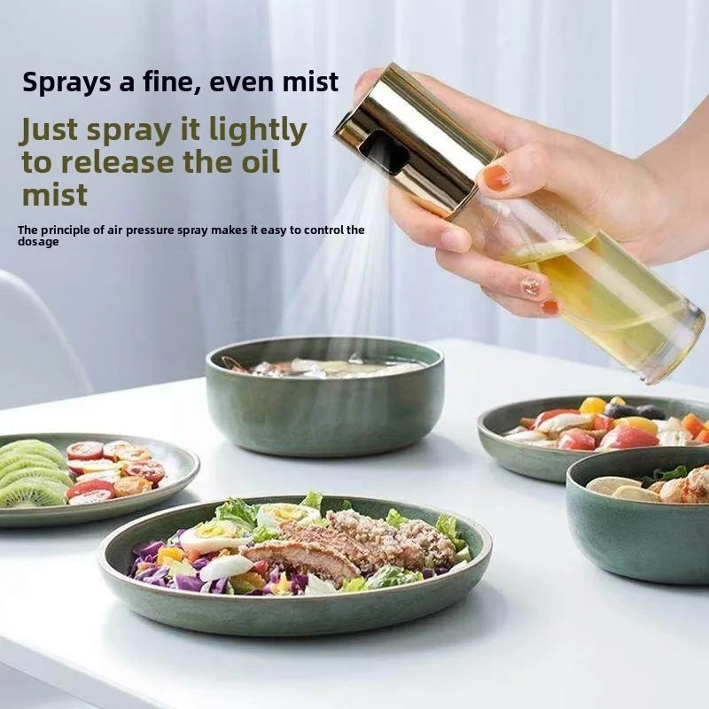 Glass Oil Sprayer Bottle for Air Fryer Cooking - Refillable Olive Oil Mister for Salads & BBQ