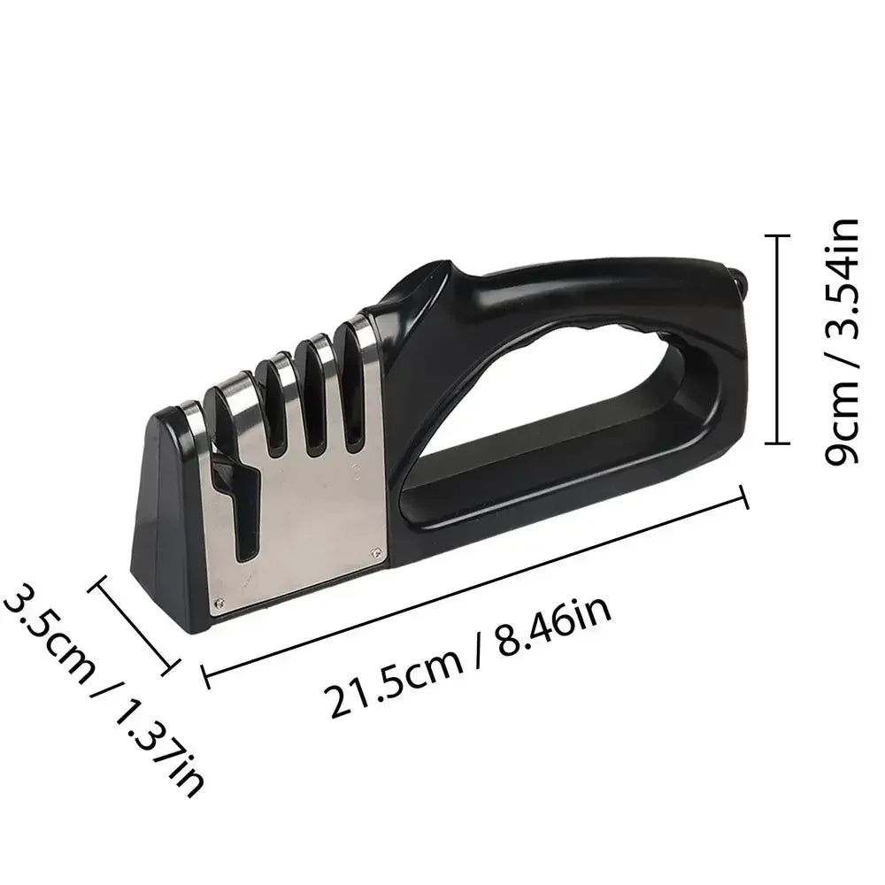 4-Stage Knife Sharpener - Portable Kitchen Tool with Non-Slip Base