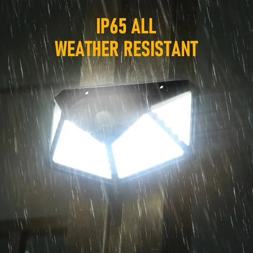 100-LED Solar Motion Sensor Spotlight - Waterproof Outdoor Security Light for Yard & Garden