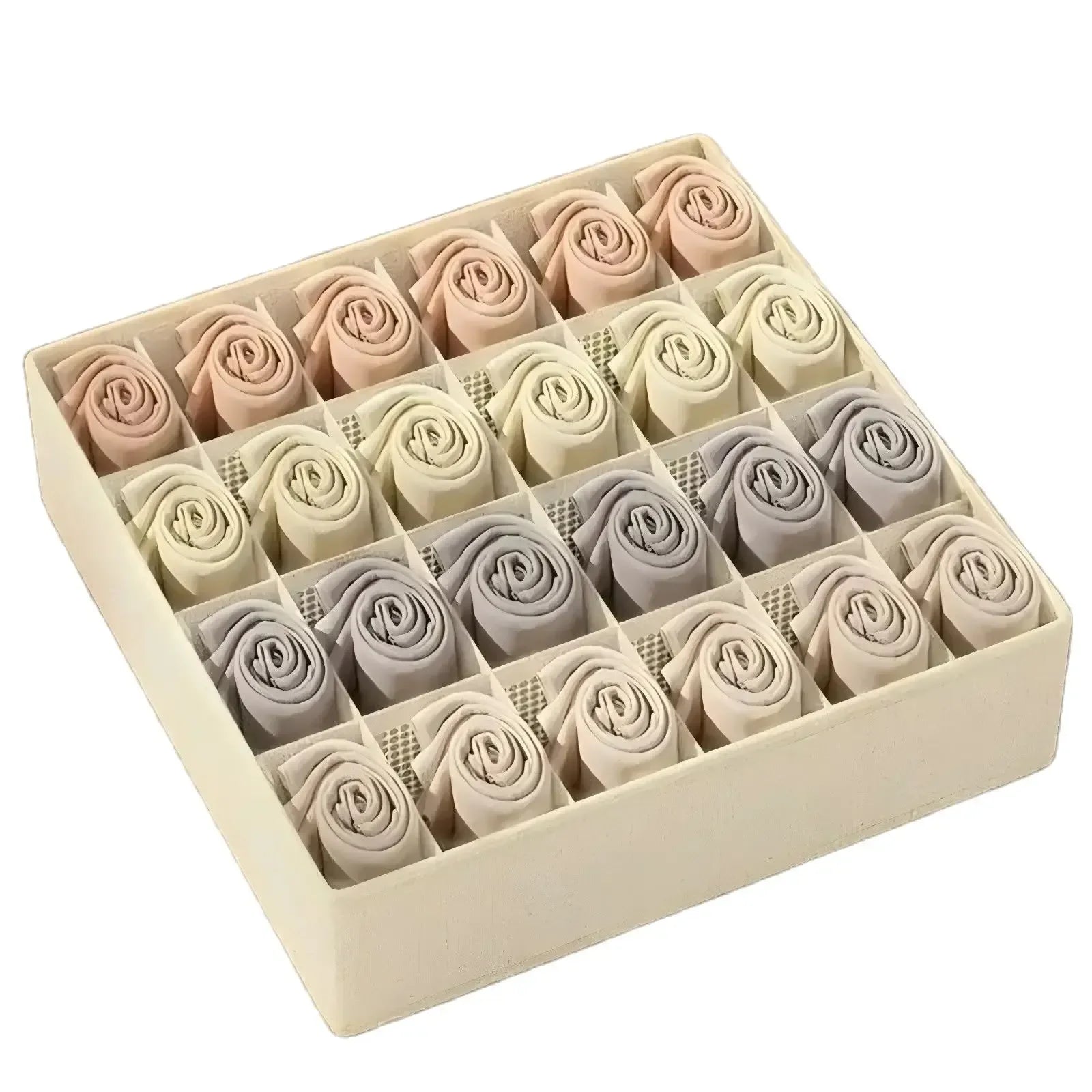 Foldable Drawer Organizer Boxes, Set of 6 - Closet Storage Bins for Underwear, Bras & Socks