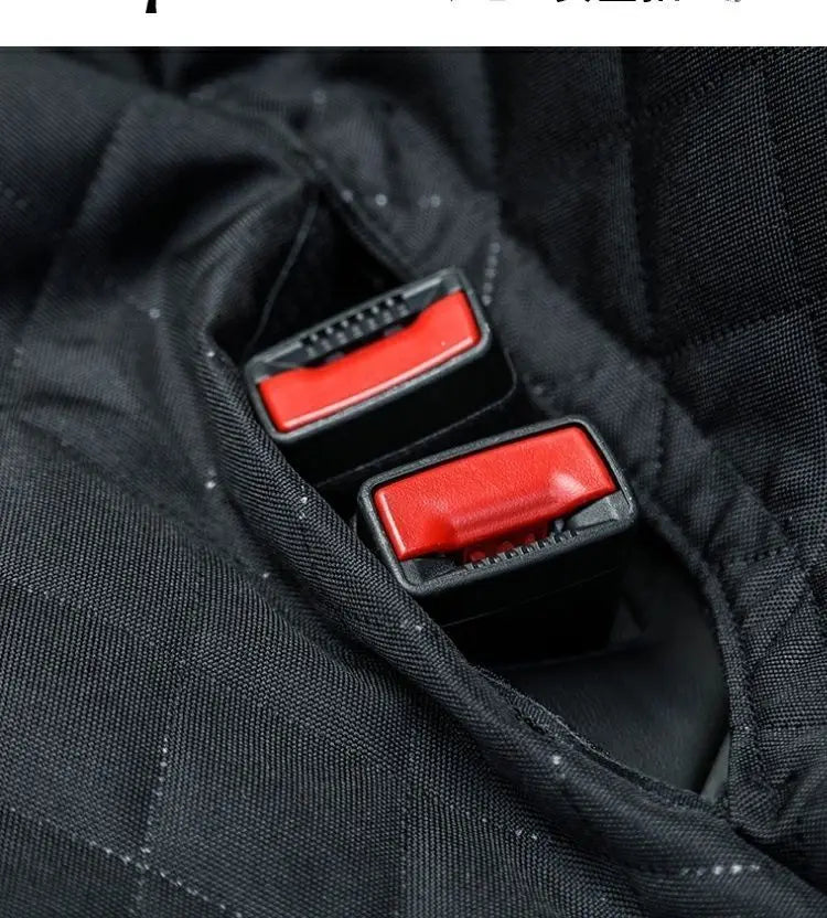 Waterproof Dog Car Seat Cover - Padded Back Seat Protector with Middle Seat Armrest Access