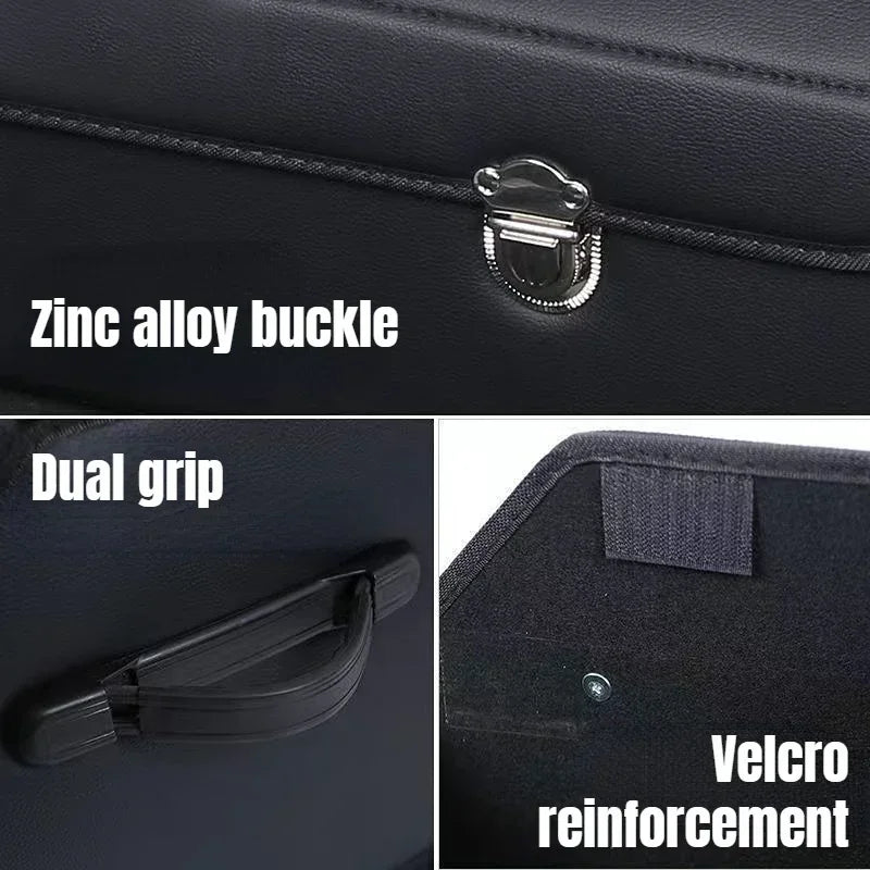 Foldable SUV Trunk Organizer - Waterproof Cargo Storage Box with Handles, 65L