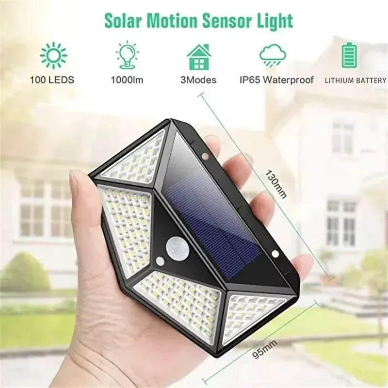 Solar Motion Sensor Light - Waterproof LED Outdoor Garden Spotlight