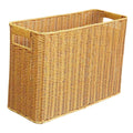 Resin Wicker Storage Basket - Tall Narrow Bin for Magazines & Toys